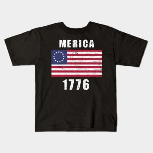 Betsy Ross Flag America - Merica 1776 Kids T-Shirt